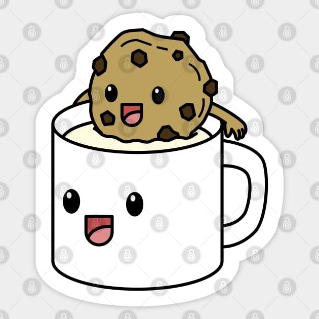 Chocolate Chips Cookie and Milk Sticker by rudypagnel